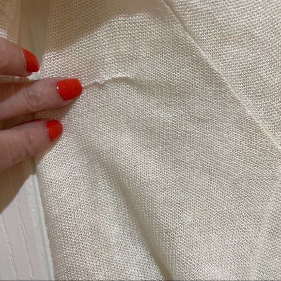 ANTHROPOLOGIE Vintage Angel of the North Open Ivory Cardigan Sweater size small - Picture 5 of 8